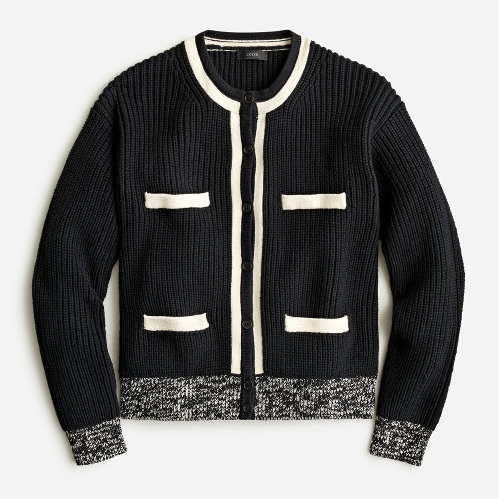 NWT J. Crew Front-pocket cotton cardigan sweater